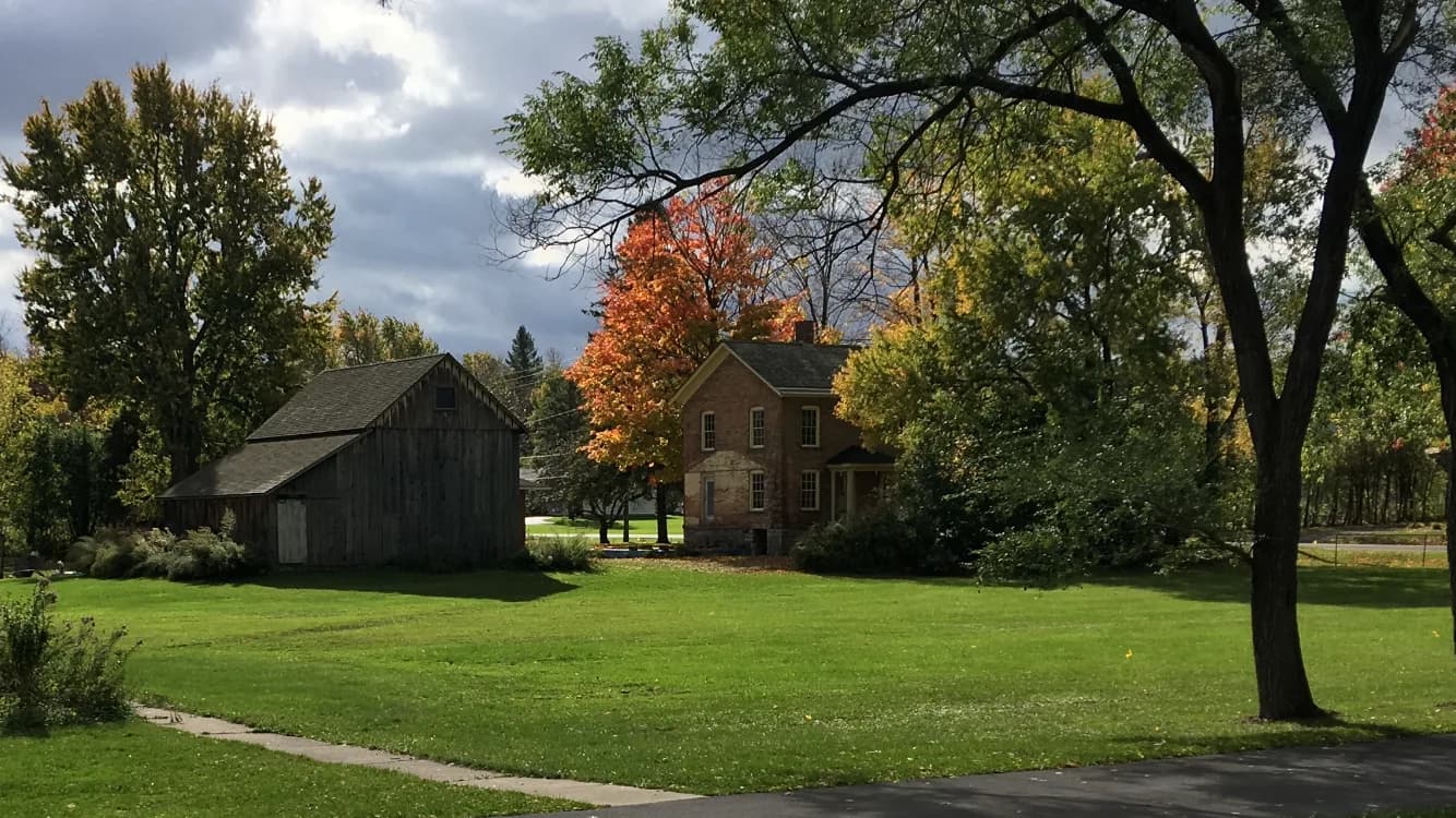 Harriet Tubman's brick home and wooden barn in Auburn