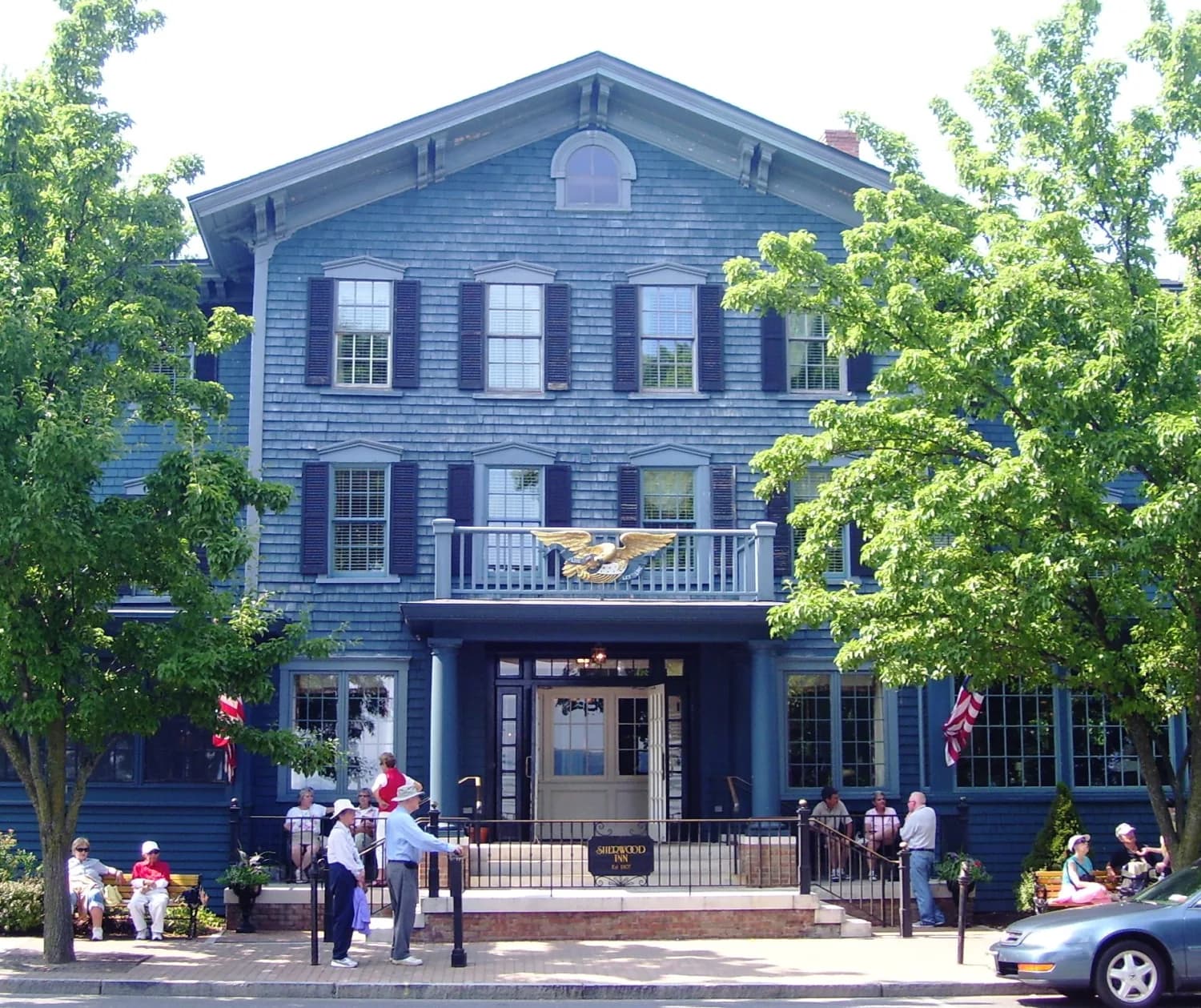 The historic Sherwood Inn exterior in Skaneateles