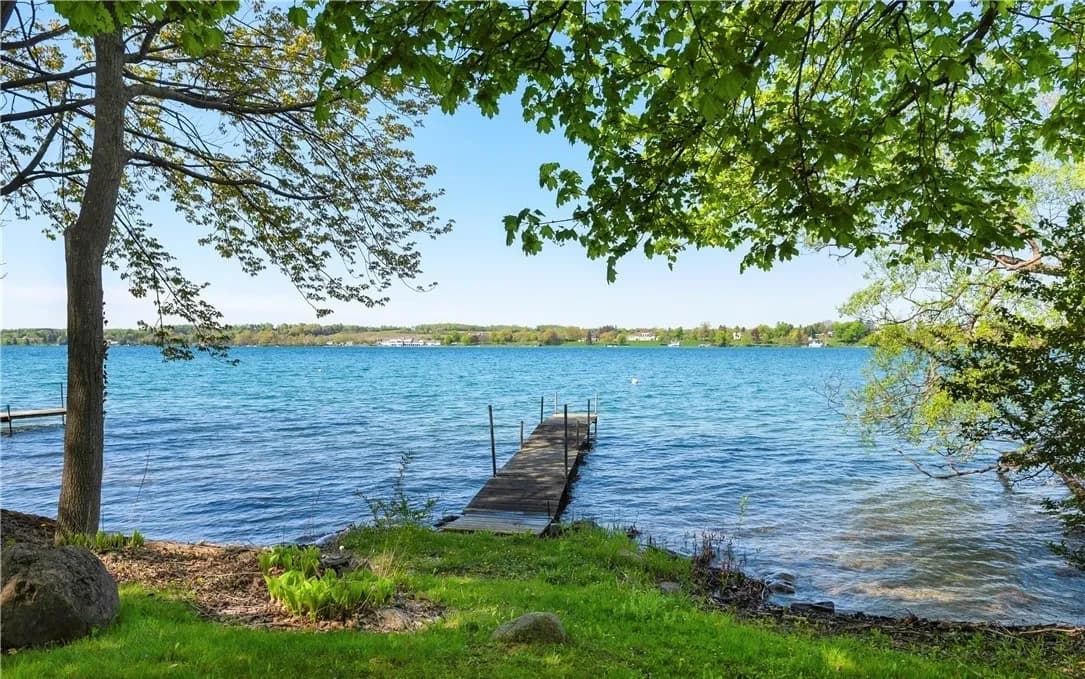 The Landing's wooded waterfront on Skaneateles Lake